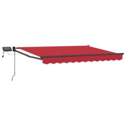 Store r&eacute;tractable manuel avec LEDs Rouge 3 x 2,5 m