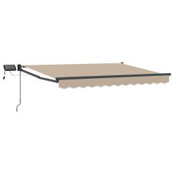 Store r&eacute;tractable manuel avec LEDs Beige 3 x 2,5 m