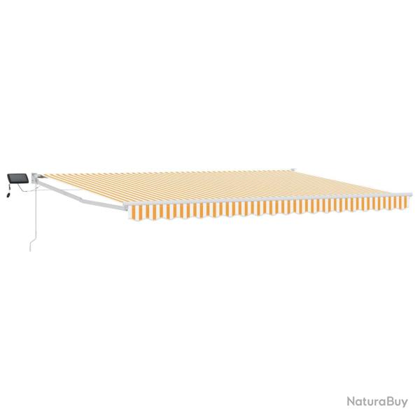 Store r�tractable manuel avec LEDs Orange et Blanc 5 x 3 m