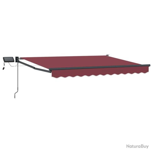 Store r�tractable manuel avec LEDs Rouge bordeaux 3,5 x 2 m
