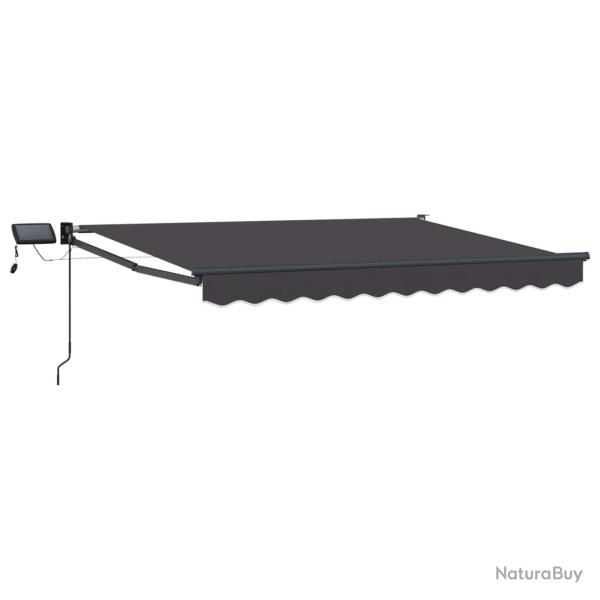 Store r�tractable manuel avec LEDs Anthracite 3,5 x 2 m