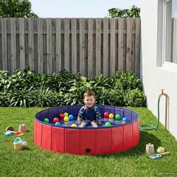 Piscine de nage pliable pour chien Rouge et bleu PVC