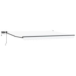 Store r&eacute;tractable manuel avec LEDs Blanc 4 &times; 3 m