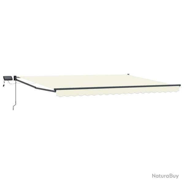 Store r�tractable manuel avec LEDs Cr�me 4,5 � 3 m