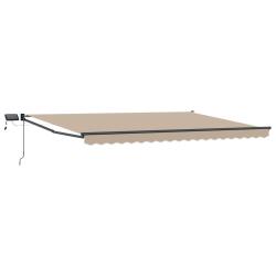 Store r&eacute;tractable manuel avec LEDs Beige 4 &times; 3 m