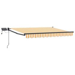 Store r&eacute;tractable manuel avec LEDs Orange et Blanc 3,5 x 2,5 m