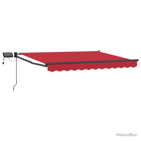 Store r�tractable manuel avec LEDs Rouge 3,5 x 2,5 m