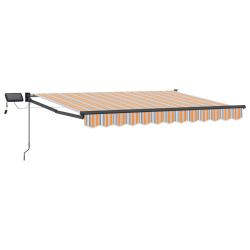 Store r&eacute;tractable manuel avec LEDs Bleu et Orange 3,5 x 2,5 m