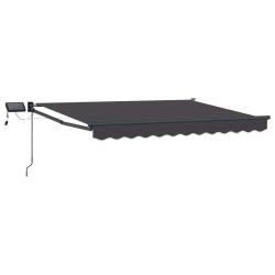 Store r&eacute;tractable manuel avec LEDs Anthracite 3,5 x 2,5 m
