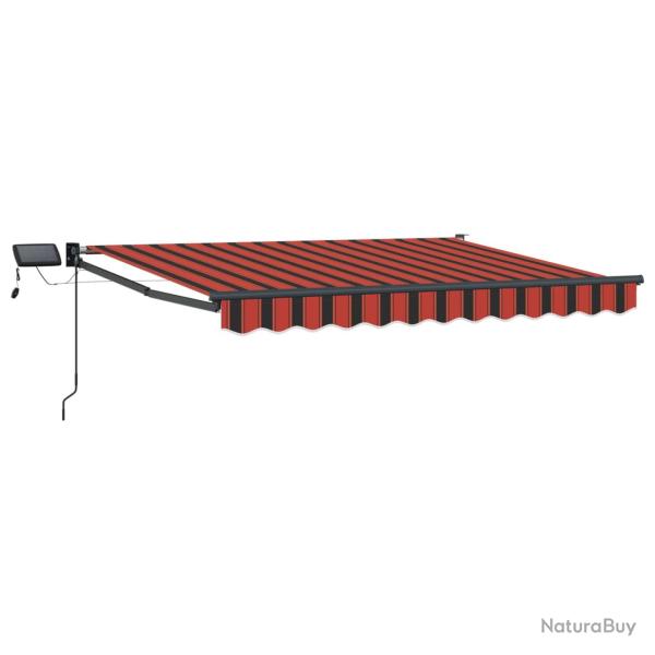Store r�tractable manuel avec LEDs Orange et marron 3,5 x 2,5 m