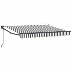 Auvent r&eacute;tractable &eacute;lectrique Anthracite et blanc 3,5 x 2 m