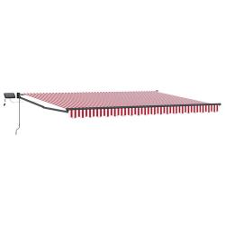 Store r&eacute;tractable manuel avec LEDs Rouge et Blanc 4 &times; 3 m