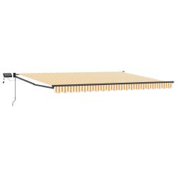 Store r&eacute;tractable manuel avec LEDs Jaune et blanc 4 &times; 3 m