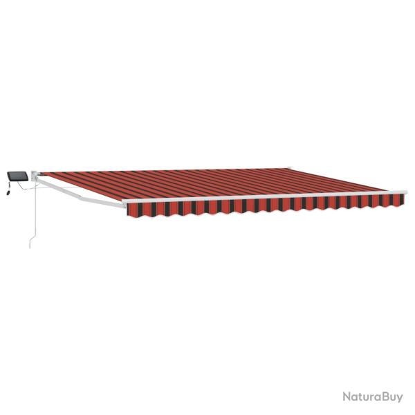 Store r�tractable manuel avec LEDs Orange et marron 4,5 � 3 m