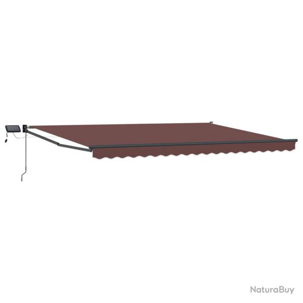 Store r�tractable manuel avec LEDs Marron 5 x 3 m