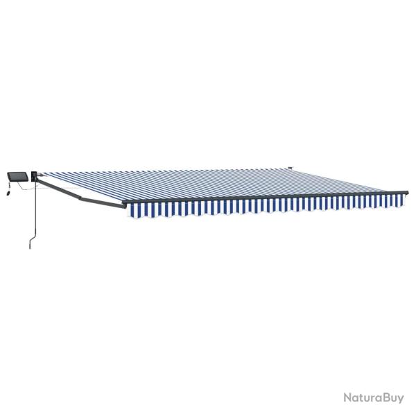Store r�tractable manuel avec LEDs Bleu et Blanc 5 x 3 m