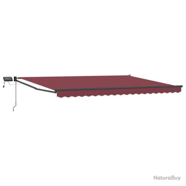 Store r�tractable manuel avec LEDs Rouge bordeaux 5 x 3 m