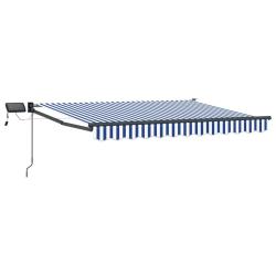 Store r&eacute;tractable manuel avec LEDs Bleu et Blanc 3,5 x 2,5 m