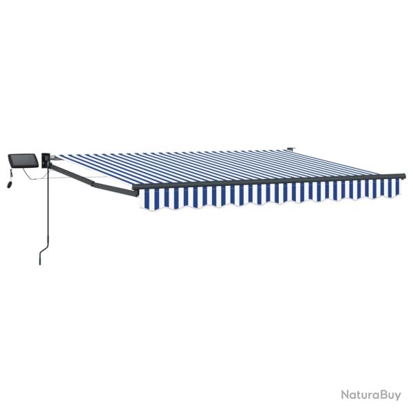 Store r�tractable manuel avec LEDs Bleu et Blanc 3,5 x 2,5 m