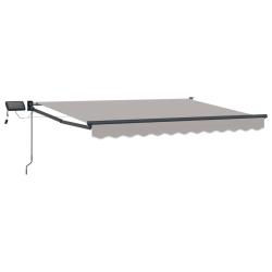 Store r&eacute;tractable manuel avec LEDs Gris clair 3,5 x 2,5 m