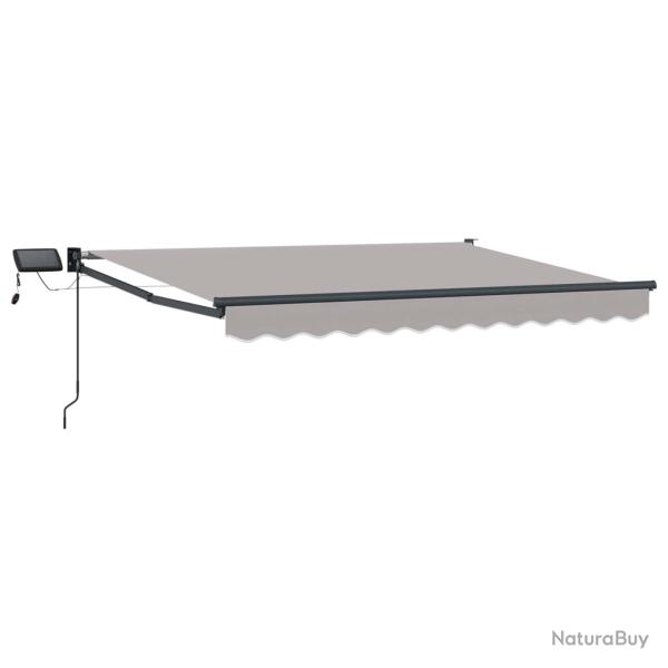 Store r�tractable manuel avec LEDs Gris clair 3,5 x 2,5 m