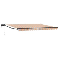 Store r&eacute;tractable manuel avec LEDs Bleu et Orange 4,5 &times; 3 m