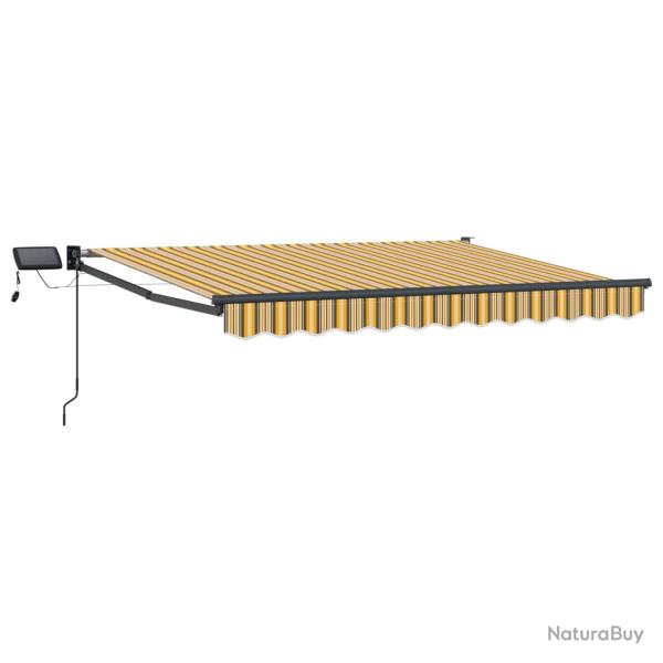 Store r�tractable manuel avec LEDs Jaune et Gris 3,5 x 2,5 m