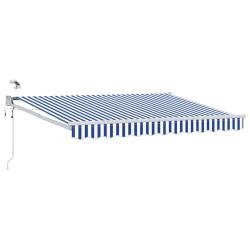 Auvent r&eacute;tractable &eacute;lectrique Bleu et Blanc 2,5 x 2 m