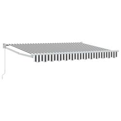 Auvent r&eacute;tractable manuel Anthracite et blanc 3,5 x 2 m