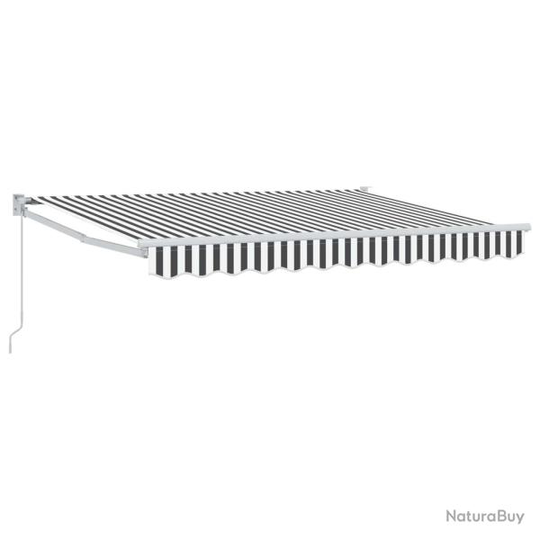 Auvent r�tractable manuel Anthracite et blanc 3,5 x 2 m