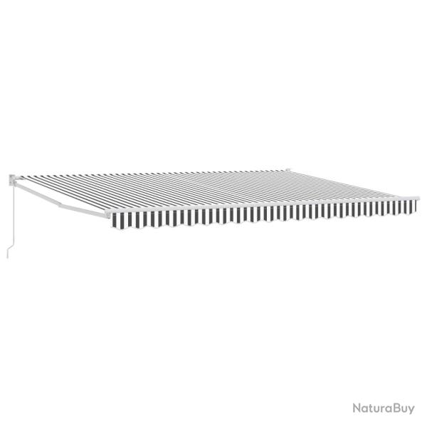 Auvent r�tractable manuel Anthracite et blanc 4 x 2 m