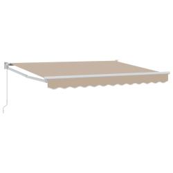 Auvent r&eacute;tractable manuel Beige 3,5 x 2 m