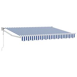 Auvent r&eacute;tractable &eacute;lectrique Bleu et Blanc 3,5 x 2 m