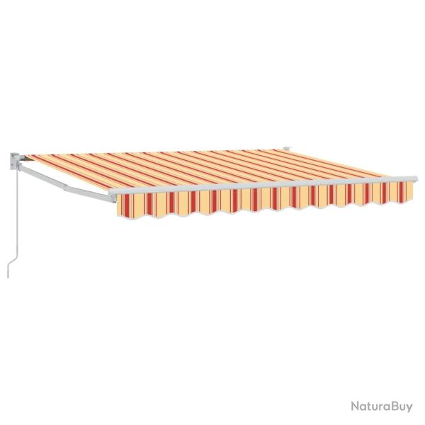 Auvent r�tractable manuel Jaune, Orange et Blanc 3,5 x 2 m