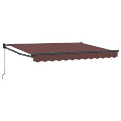 Auvent r&eacute;tractable manuel Marron 3 x 2 m