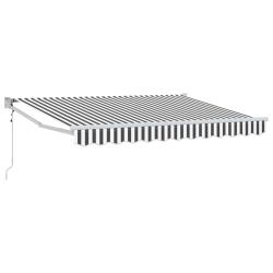 Auvent r&eacute;tractable &eacute;lectrique Anthracite et blanc 3,5 x 2 m