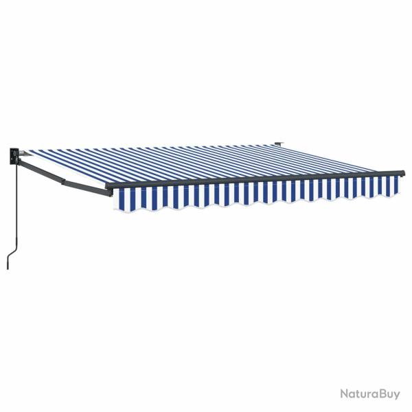 Auvent r�tractable manuel Bleu et Blanc 2,5 x 2 m