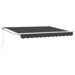 Auvent r&eacute;tractable manuel Anthracite 3,5 x 2 m