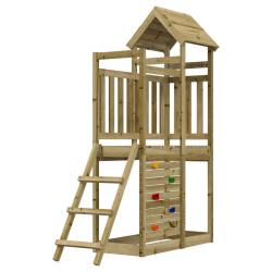 Tour de jeu Marron 110,5 x 52,5 x 214 cm Bois solide impr&eacute;gn&eacute;