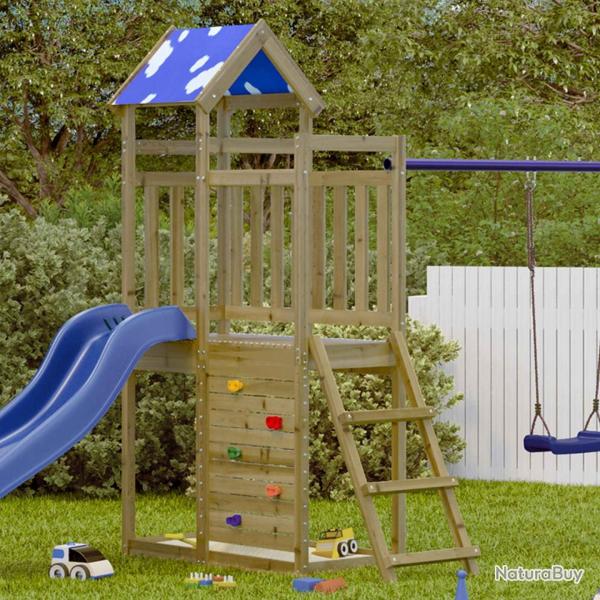 Tour de jeu Marron 110,5 x 52,5 x 215cm Bois solide impr�gn�