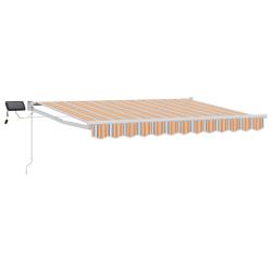 Store r&eacute;tractable manuel avec LEDs Bleu et Orange 3,5 x 2,5 m