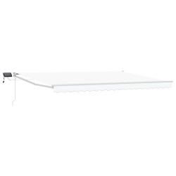Store r&eacute;tractable manuel avec LEDs Blanc 4 &times; 3 m