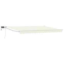 Store r&eacute;tractable manuel avec LEDs Cr&egrave;me 4 &times; 3 m