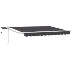 Store r&eacute;tractable manuel avec LEDs Anthracite 3,5 x 2,5 m