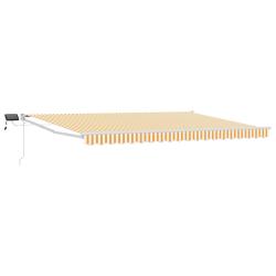 Store r&eacute;tractable manuel avec LEDs Orange et Blanc 4,5 &times; 3 m
