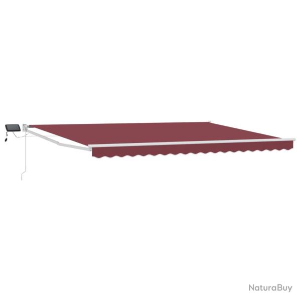 Store r�tractable manuel avec LEDs Rouge bordeaux 4 � 3 m