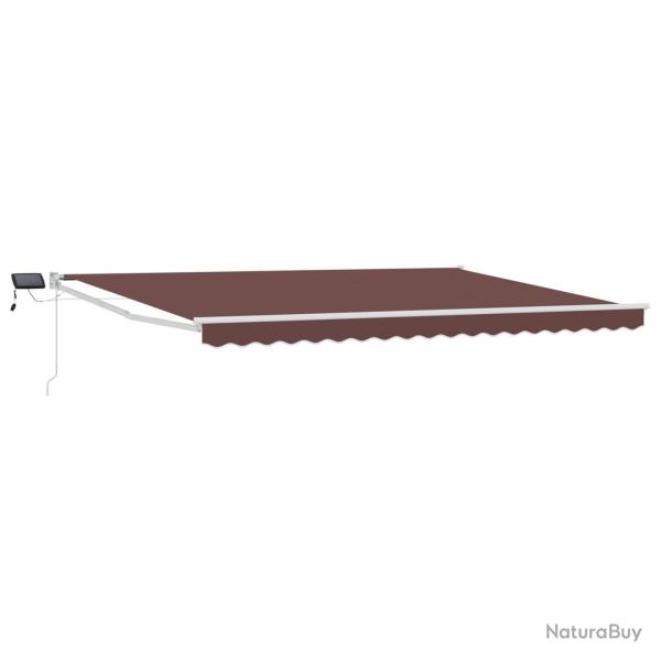 Store r�tractable manuel avec LEDs Marron 4 � 3 m