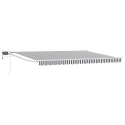 Store r&eacute;tractable manuel avec LEDs Anthracite et blanc 4 &times; 3 m