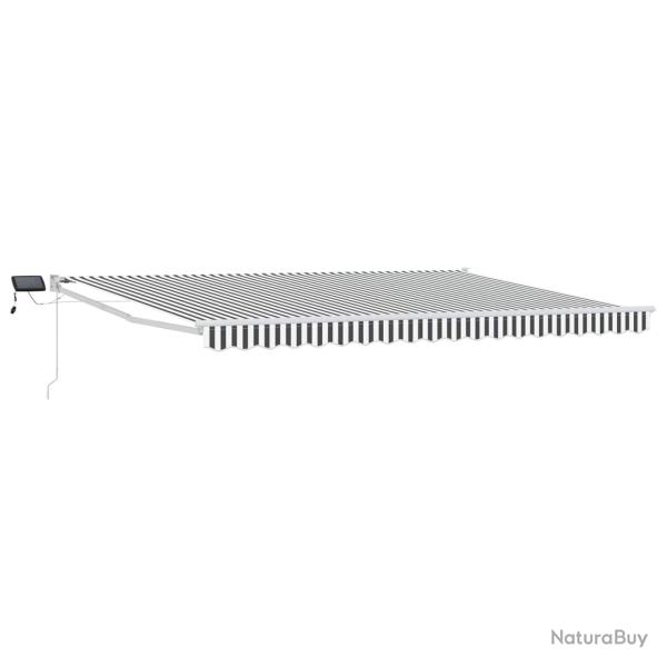 Store r�tractable manuel avec LEDs Anthracite et blanc 4 � 3 m