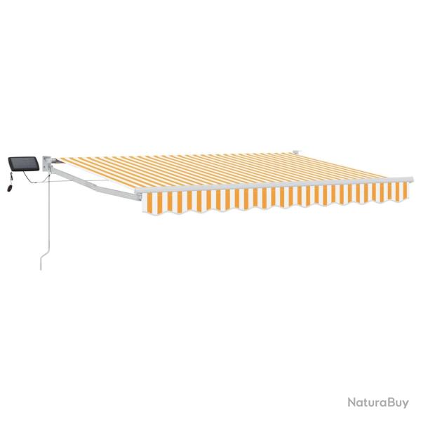 Store r�tractable manuel avec LEDs Jaune et blanc 3,5 x 2 m